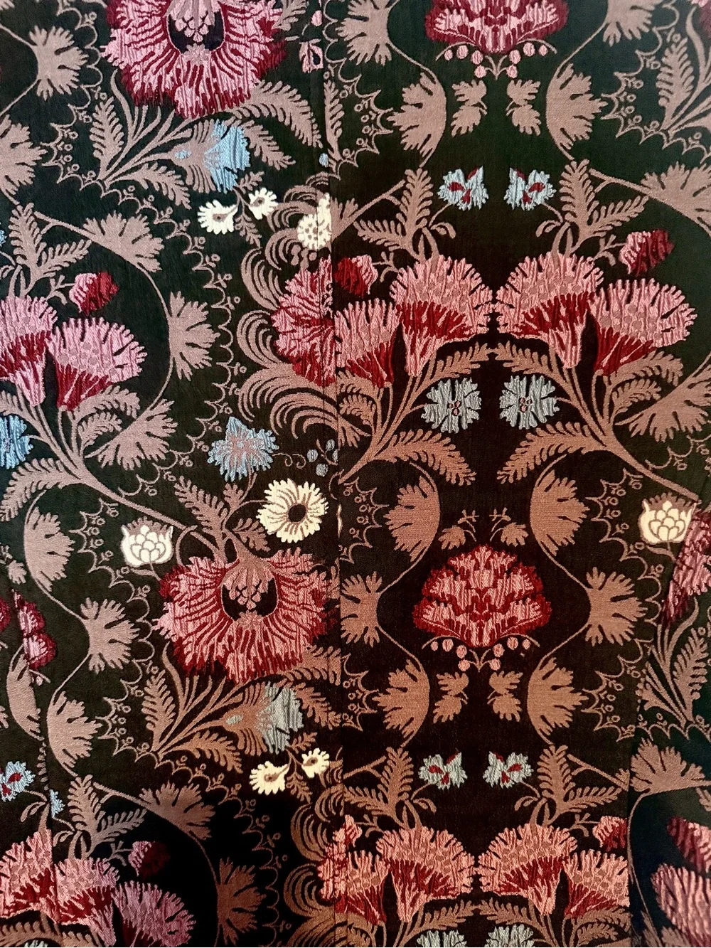 PAIGE Black Floral Jacquard Blazer with Pink and Blue Accents